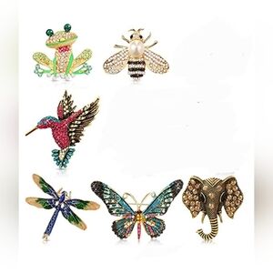 Women 6 Pcs Pins Broochs